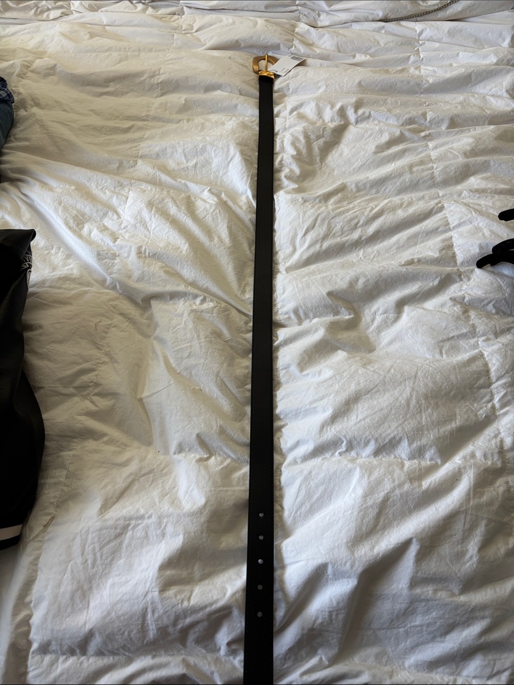 H&M Black Belt with Gold Buckle